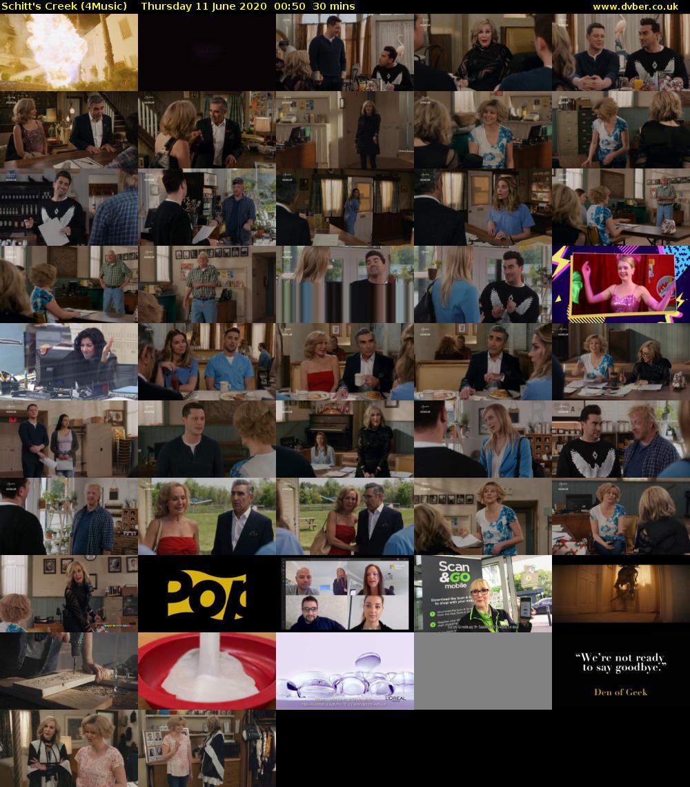 Schitt's Creek (4Music) Thursday 11 June 2020 00:50 - 01:20
