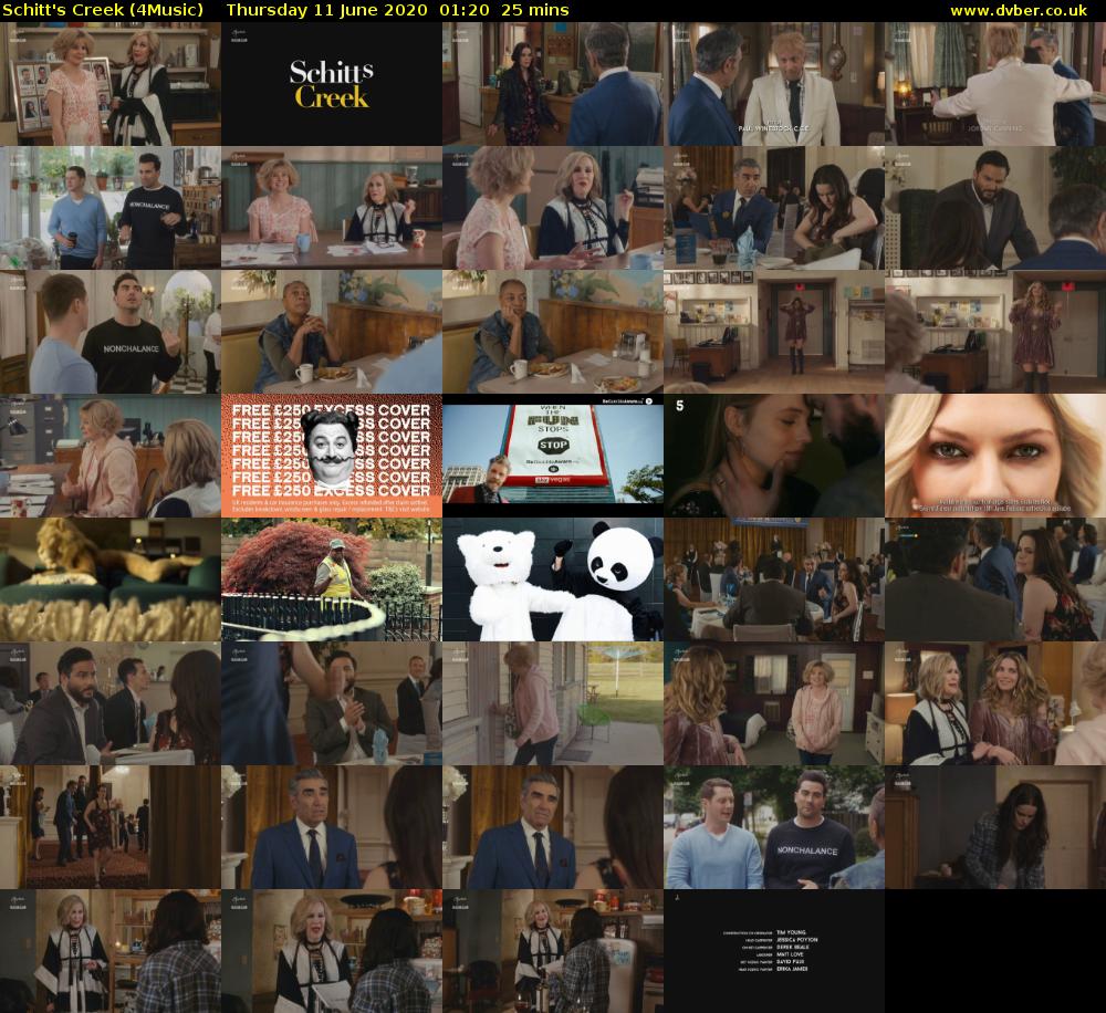 Schitt's Creek (4Music) Thursday 11 June 2020 01:20 - 01:45