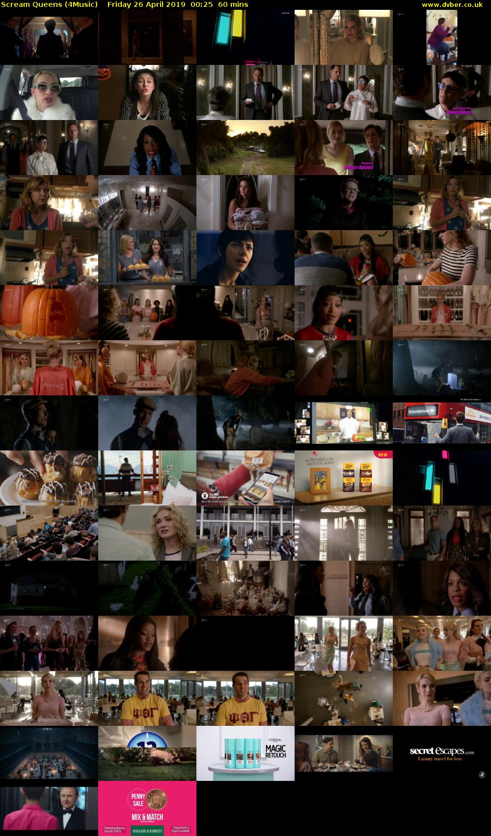 Scream Queens (4Music) Friday 26 April 2019 00:25 - 01:25