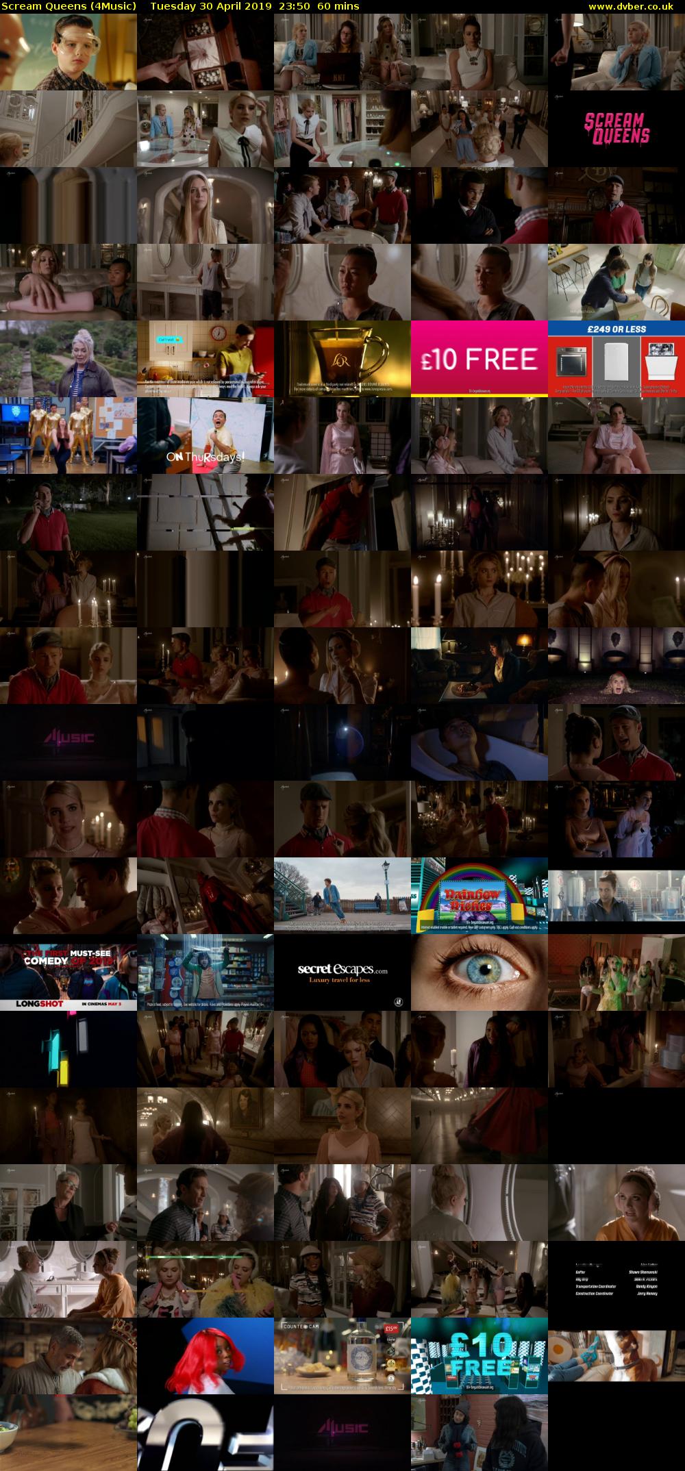 Scream Queens (4Music) Tuesday 30 April 2019 23:50 - 00:50