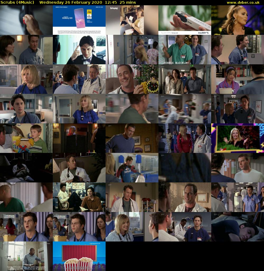 Scrubs (4Music) Wednesday 26 February 2020 12:45 - 13:10