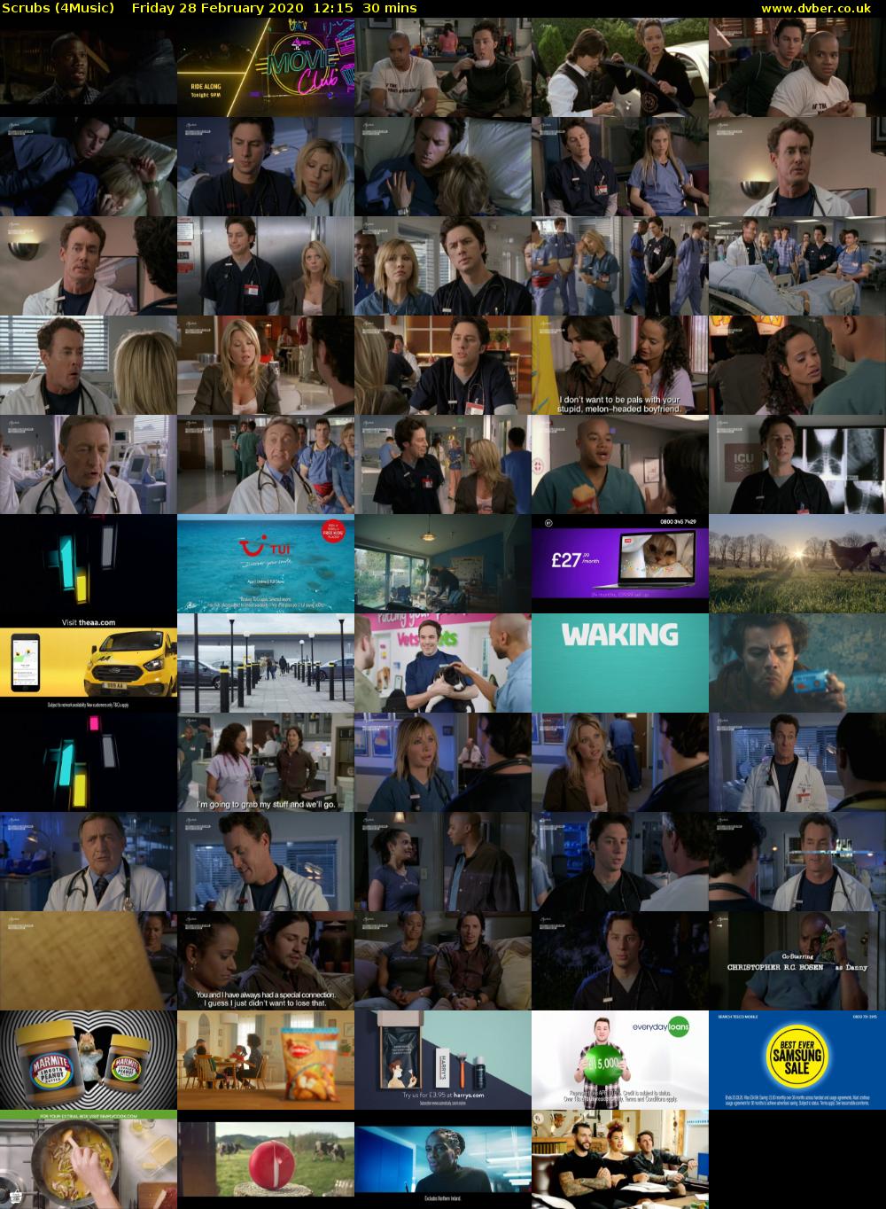 Scrubs (4Music) Friday 28 February 2020 12:15 - 12:45