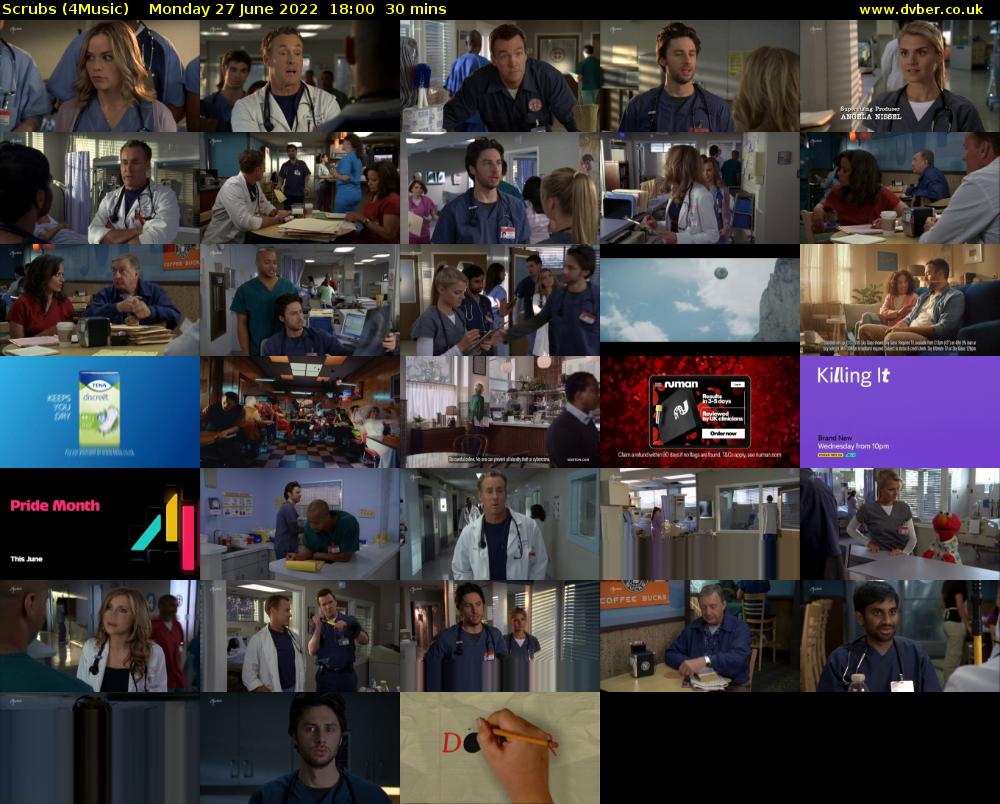 Scrubs (4Music) Monday 27 June 2022 18:00 - 18:30