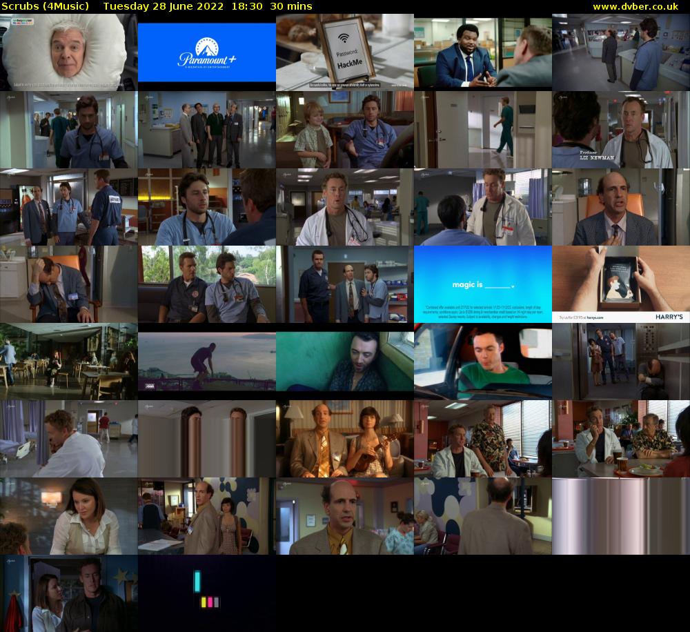 Scrubs (4Music) Tuesday 28 June 2022 18:30 - 19:00