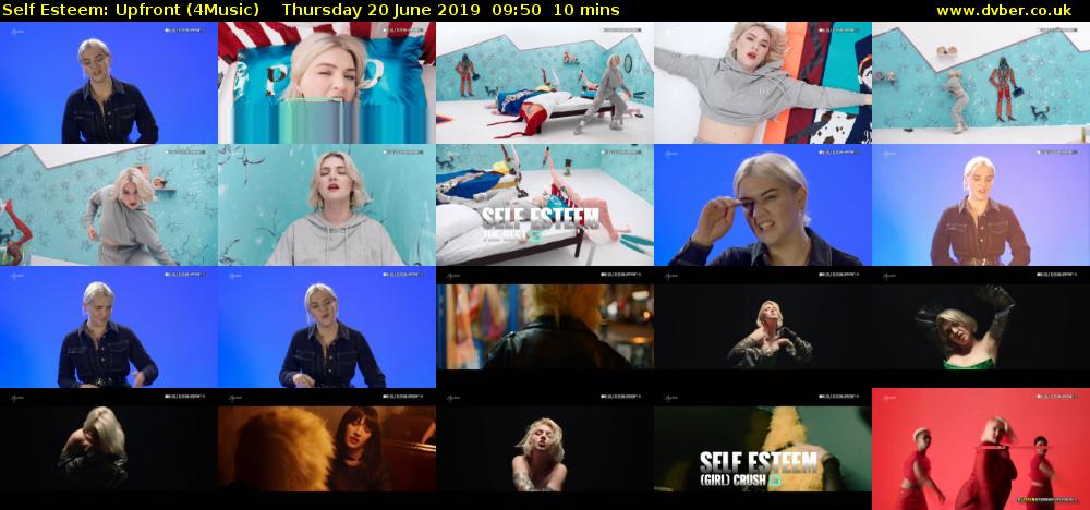 Self Esteem: Upfront (4Music) Thursday 20 June 2019 09:50 - 10:00