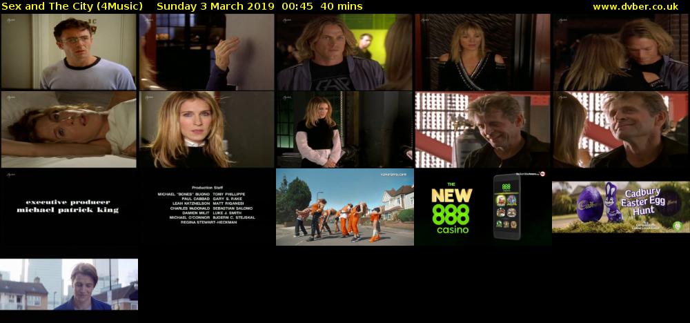 Sex and The City (4Music) Sunday 3 March 2019 00:45 - 01:25