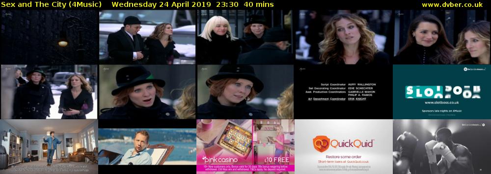 Sex and The City (4Music) Wednesday 24 April 2019 23:30 - 00:10