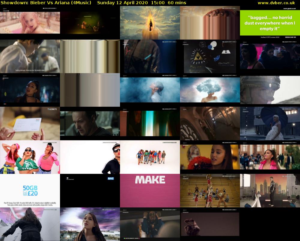 Showdown: Bieber Vs Ariana (4Music) Sunday 12 April 2020 15:00 - 16:00
