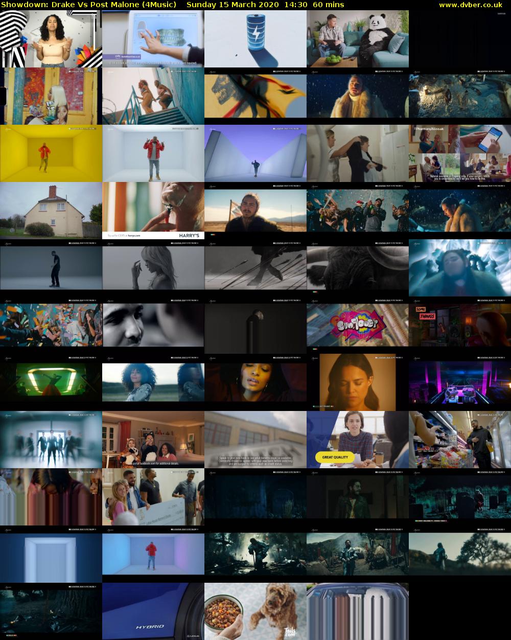 Showdown: Drake Vs Post Malone (4Music) Sunday 15 March 2020 14:30 - 15:30