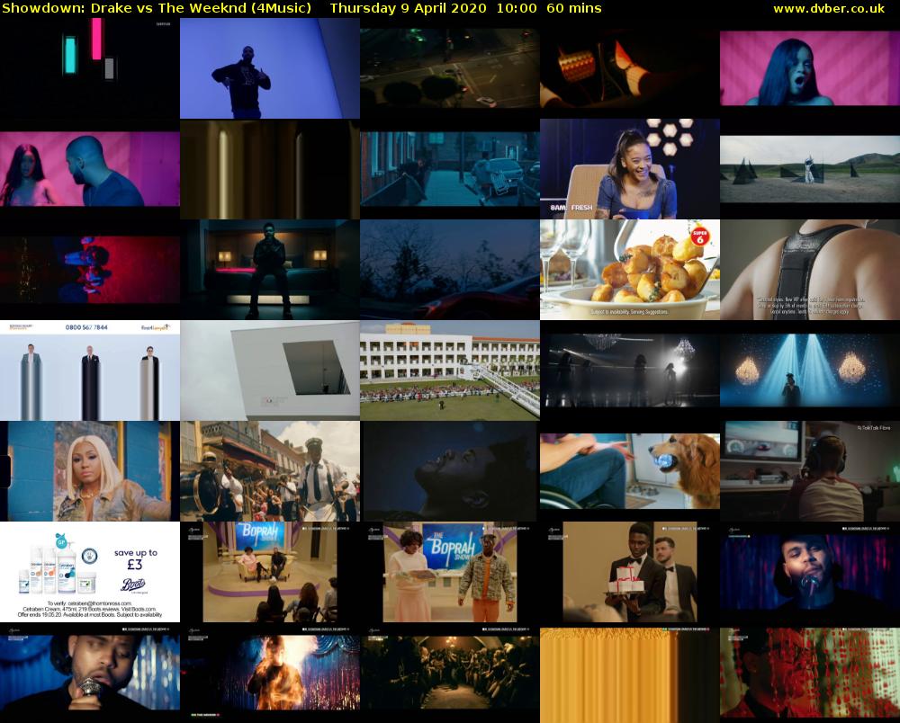 Showdown: Drake vs The Weeknd (4Music) Thursday 9 April 2020 10:00 - 11:00