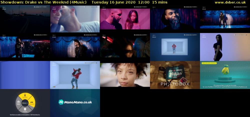 Showdown: Drake vs The Weeknd (4Music) Tuesday 16 June 2020 12:00 - 12:15