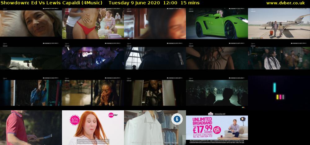 Showdown: Ed Vs Lewis Capaldi (4Music) Tuesday 9 June 2020 12:00 - 12:15