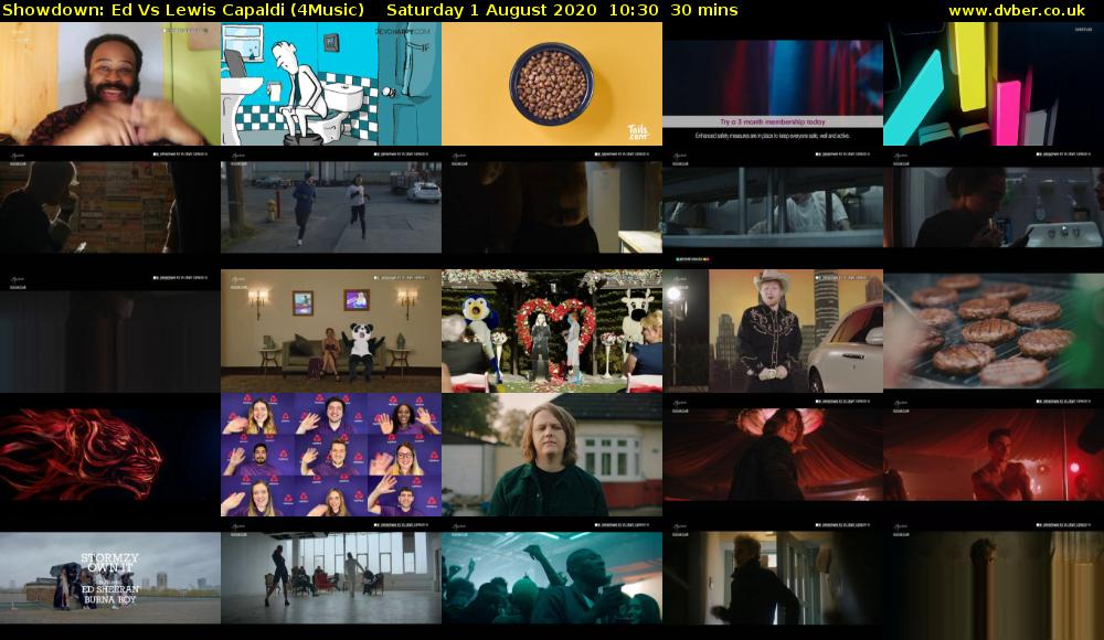 Showdown: Ed Vs Lewis Capaldi (4Music) Saturday 1 August 2020 10:30 - 11:00