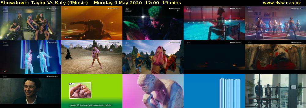 Showdown: Taylor Vs Katy (4Music) Monday 4 May 2020 12:00 - 12:15