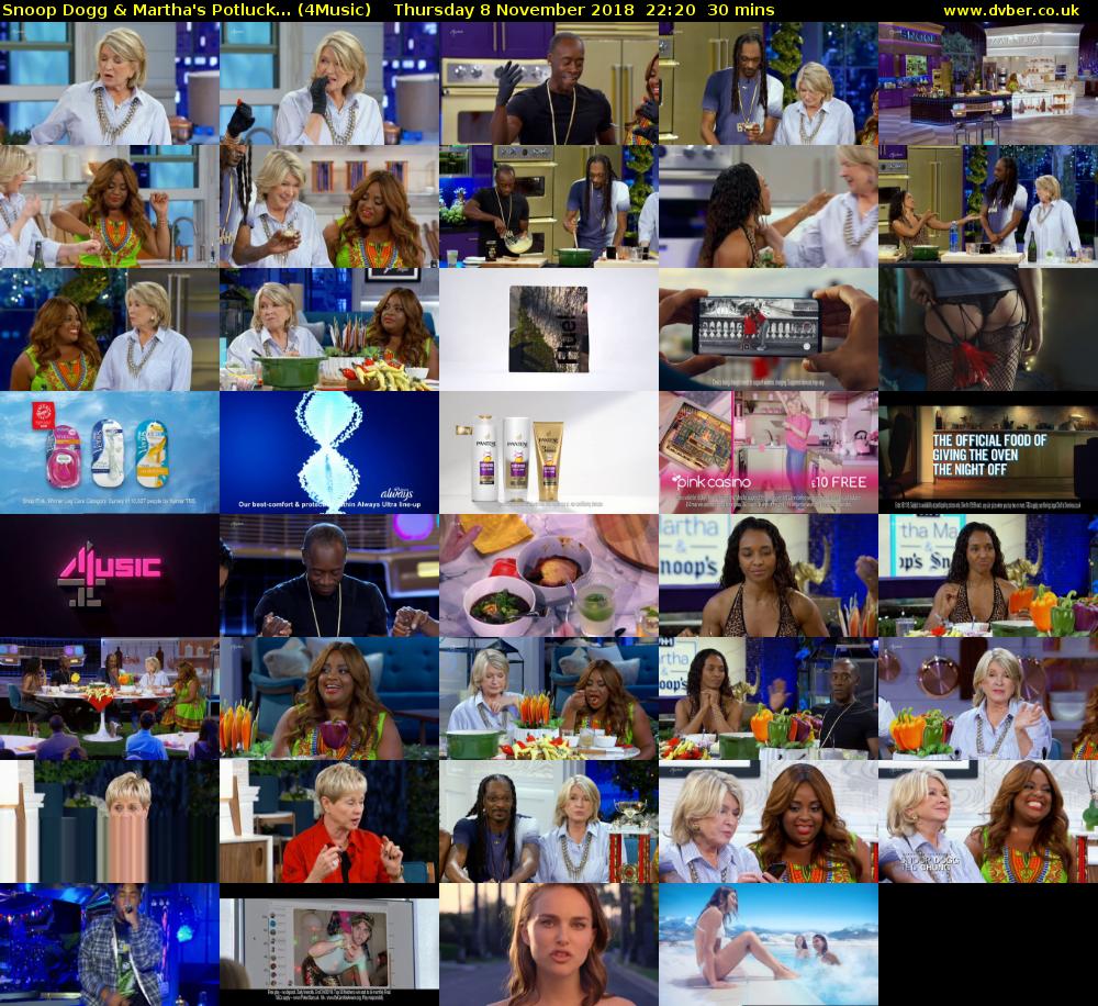 Snoop Dogg & Martha's Potluck... (4Music) Thursday 8 November 2018 22:20 - 22:50