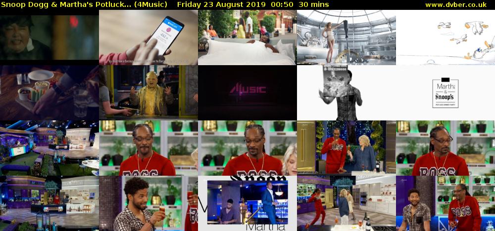 Snoop Dogg & Martha's Potluck... (4Music) Friday 23 August 2019 00:50 - 01:20