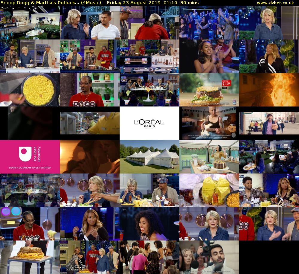 Snoop Dogg & Martha's Potluck... (4Music) Friday 23 August 2019 01:10 - 01:40