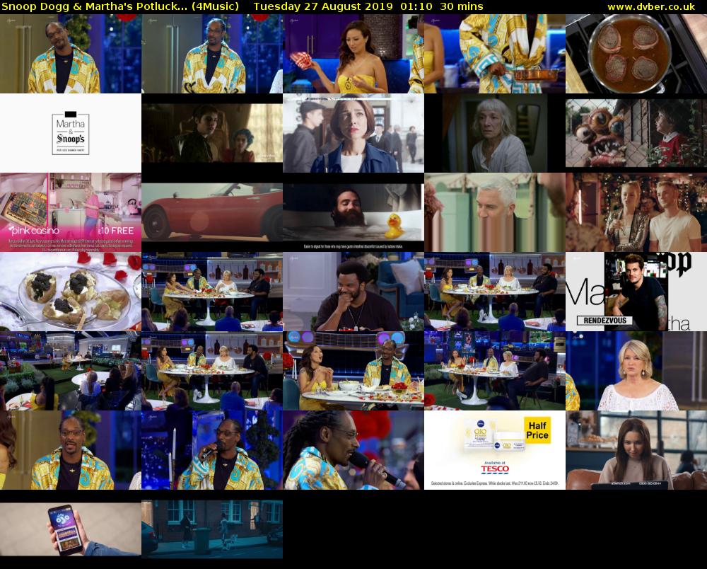 Snoop Dogg & Martha's Potluck... (4Music) Tuesday 27 August 2019 01:10 - 01:40