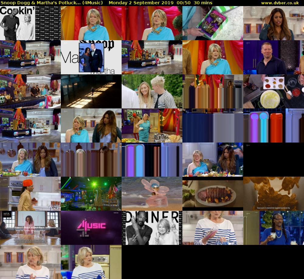 Snoop Dogg & Martha's Potluck... (4Music) Monday 2 September 2019 00:50 - 01:20