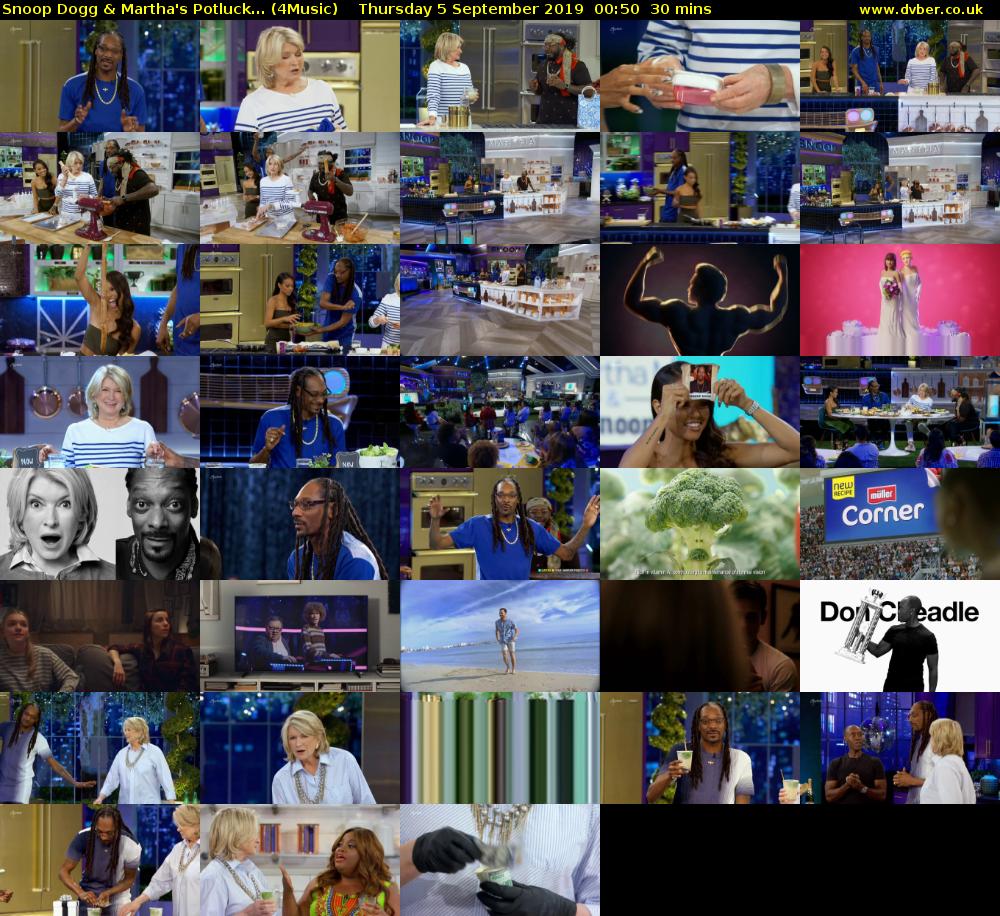 Snoop Dogg & Martha's Potluck... (4Music) Thursday 5 September 2019 00:50 - 01:20