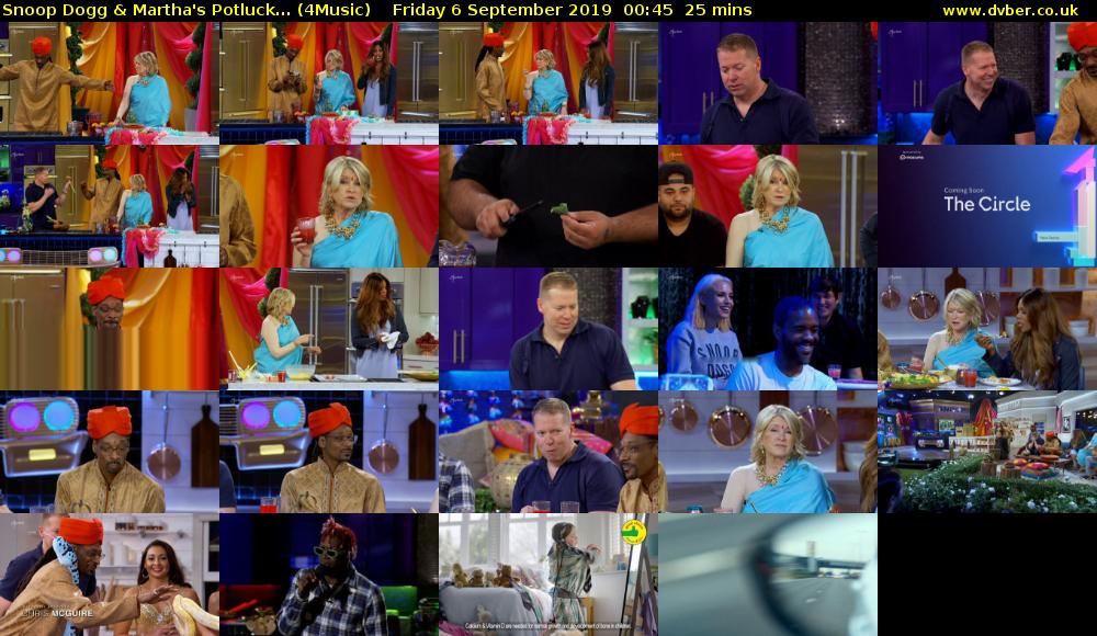 Snoop Dogg & Martha's Potluck... (4Music) Friday 6 September 2019 00:45 - 01:10