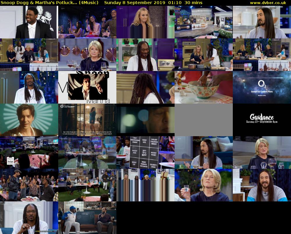 Snoop Dogg & Martha's Potluck... (4Music) Sunday 8 September 2019 01:10 - 01:40