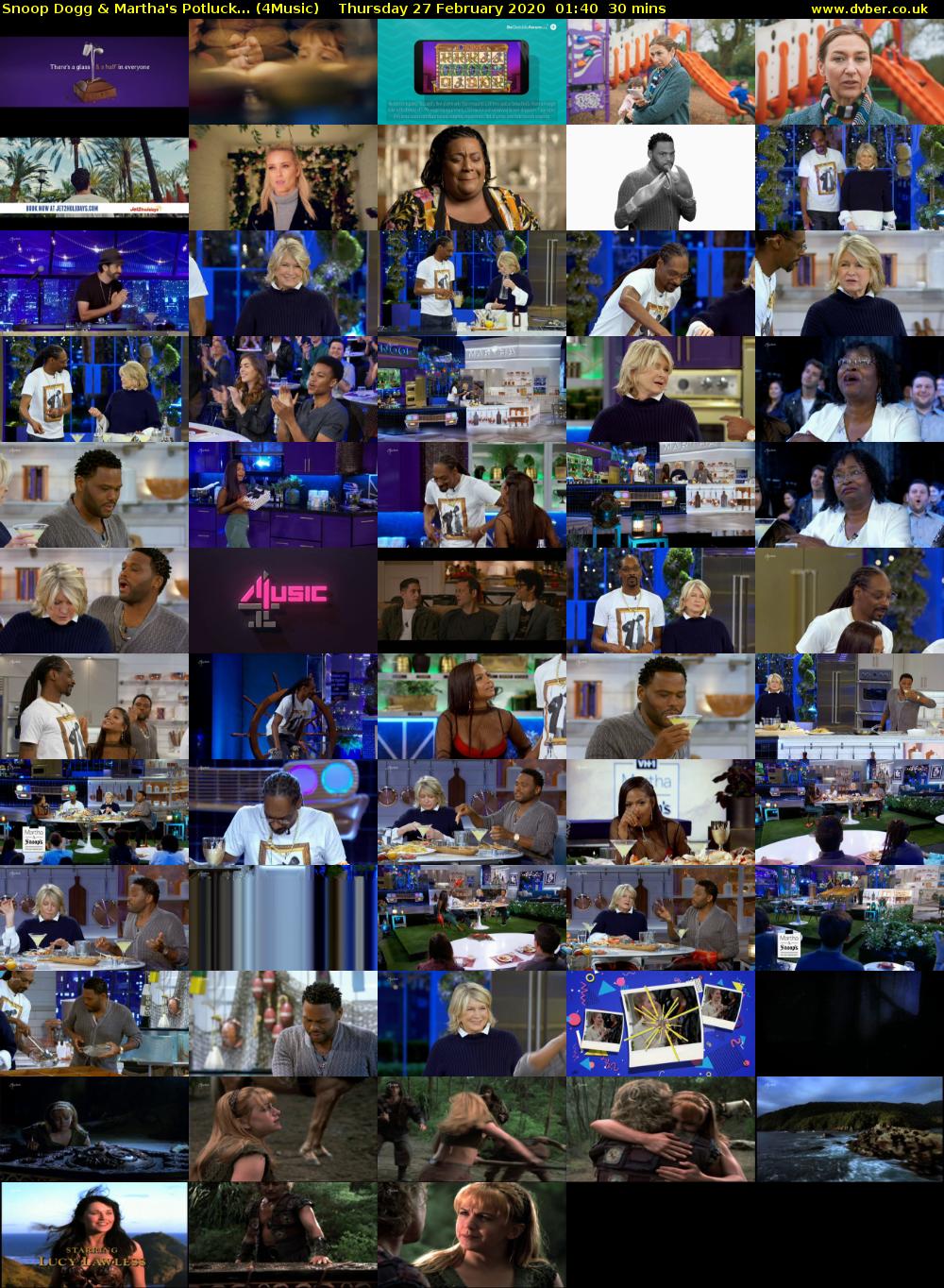 Snoop Dogg & Martha's Potluck... (4Music) Thursday 27 February 2020 01:40 - 02:10