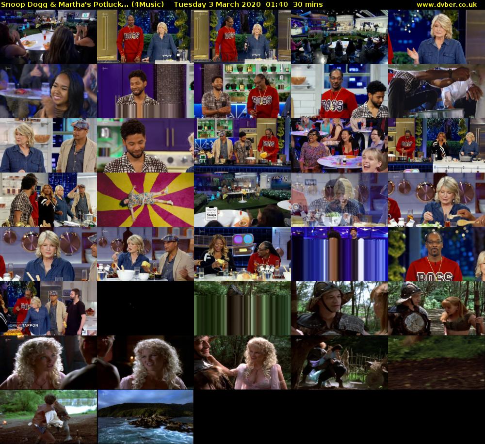 Snoop Dogg & Martha's Potluck... (4Music) Tuesday 3 March 2020 01:40 - 02:10
