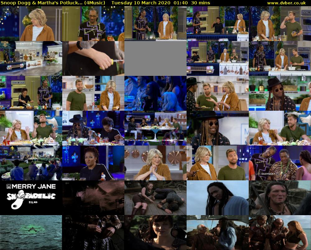 Snoop Dogg & Martha's Potluck... (4Music) Tuesday 10 March 2020 01:40 - 02:10