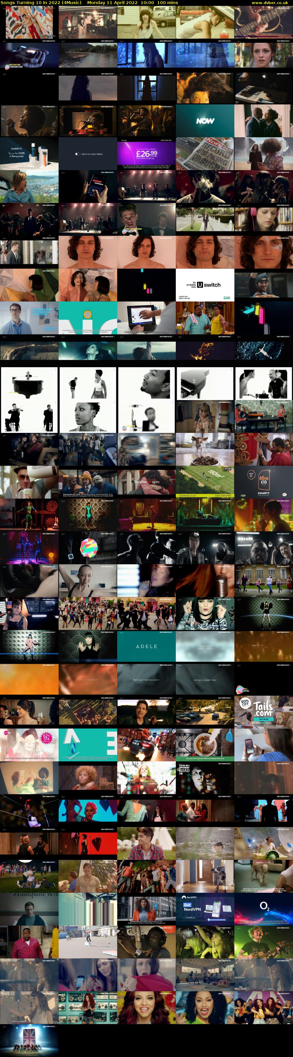 Songs Turning 10 In 2022 (4Music) Monday 11 April 2022 10:00 - 11:40