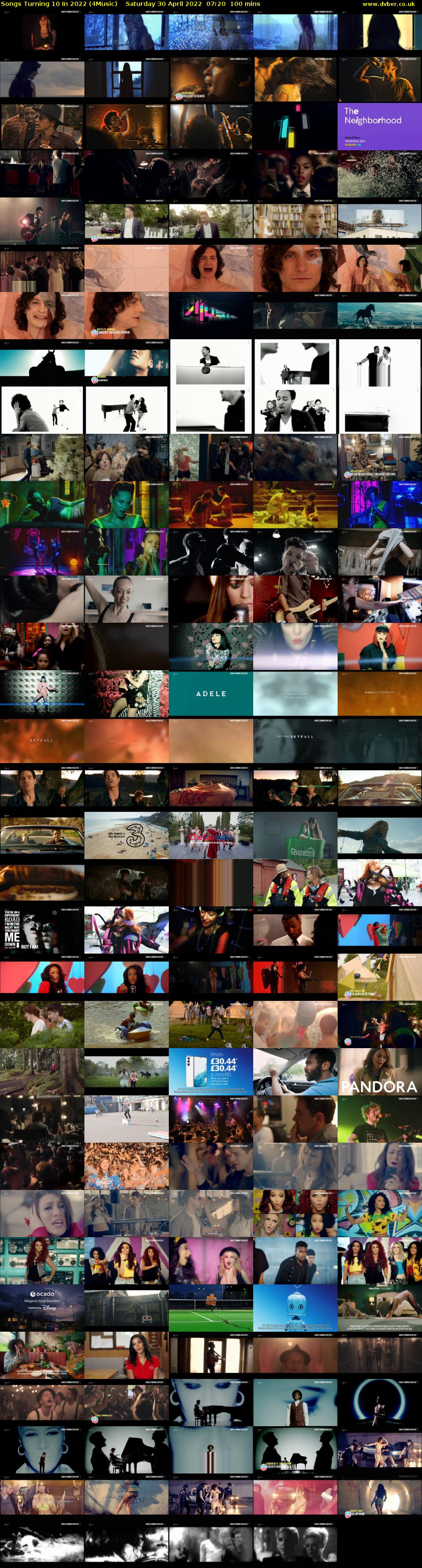 Songs Turning 10 In 2022 (4Music) Saturday 30 April 2022 07:20 - 09:00