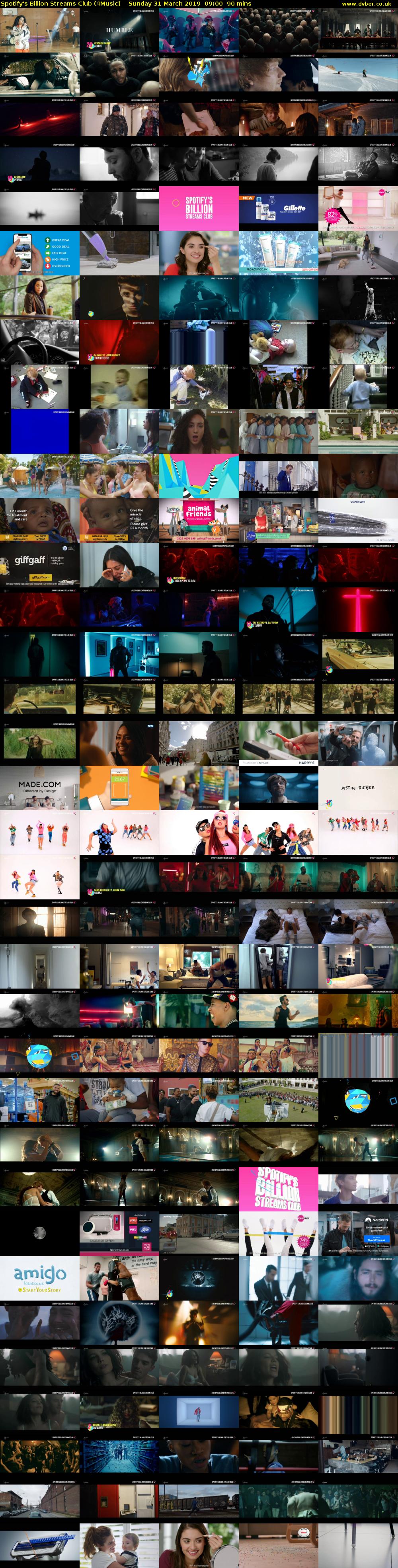Spotify's Billion Streams Club (4Music) Sunday 31 March 2019 09:00 - 10:30