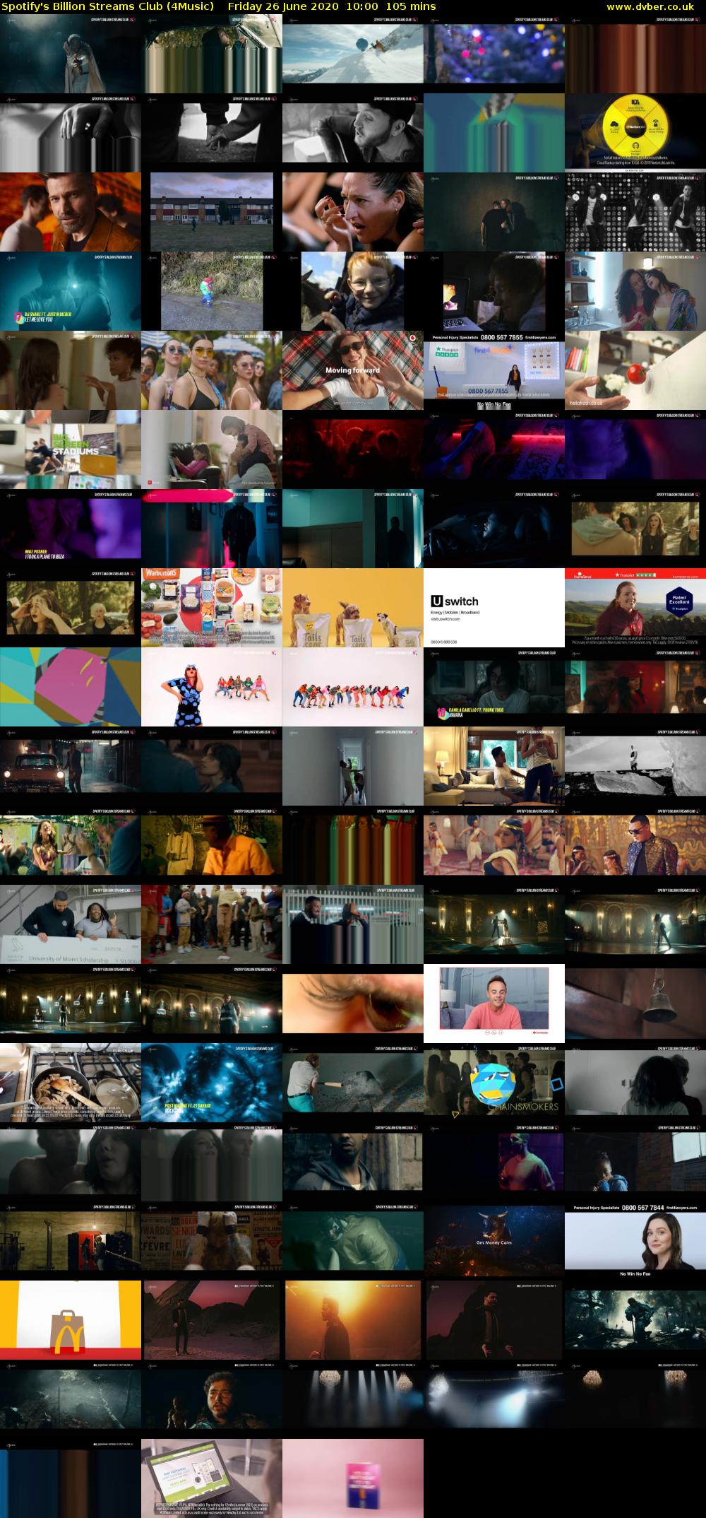 Spotify's Billion Streams Club (4Music) Friday 26 June 2020 10:00 - 11:45