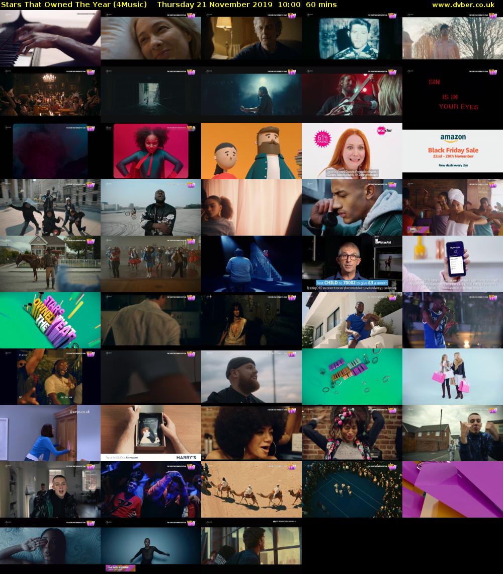 Stars That Owned The Year (4Music) Thursday 21 November 2019 10:00 - 11:00