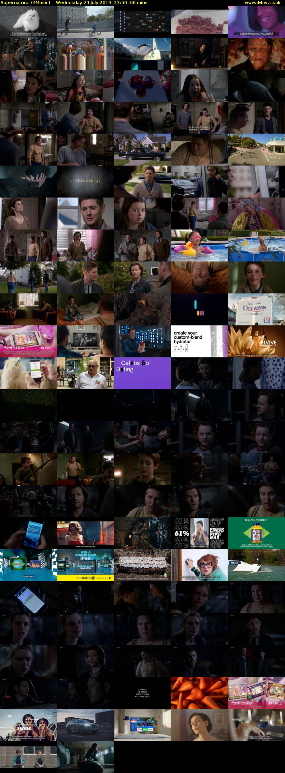 Supernatural (4Music) Wednesday 24 July 2019 23:50 - 00:50