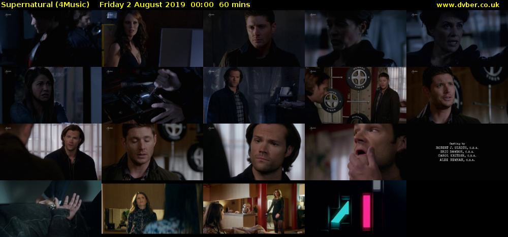 Supernatural (4Music) Friday 2 August 2019 00:00 - 01:00