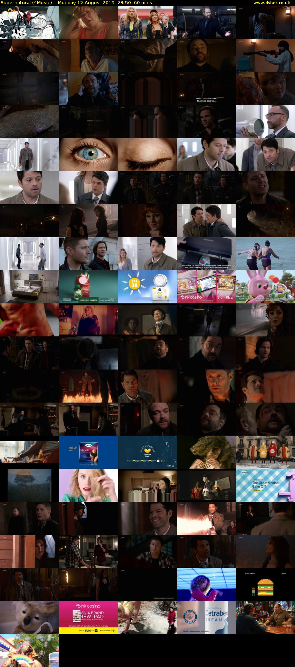 Supernatural (4Music) Monday 12 August 2019 23:50 - 00:50
