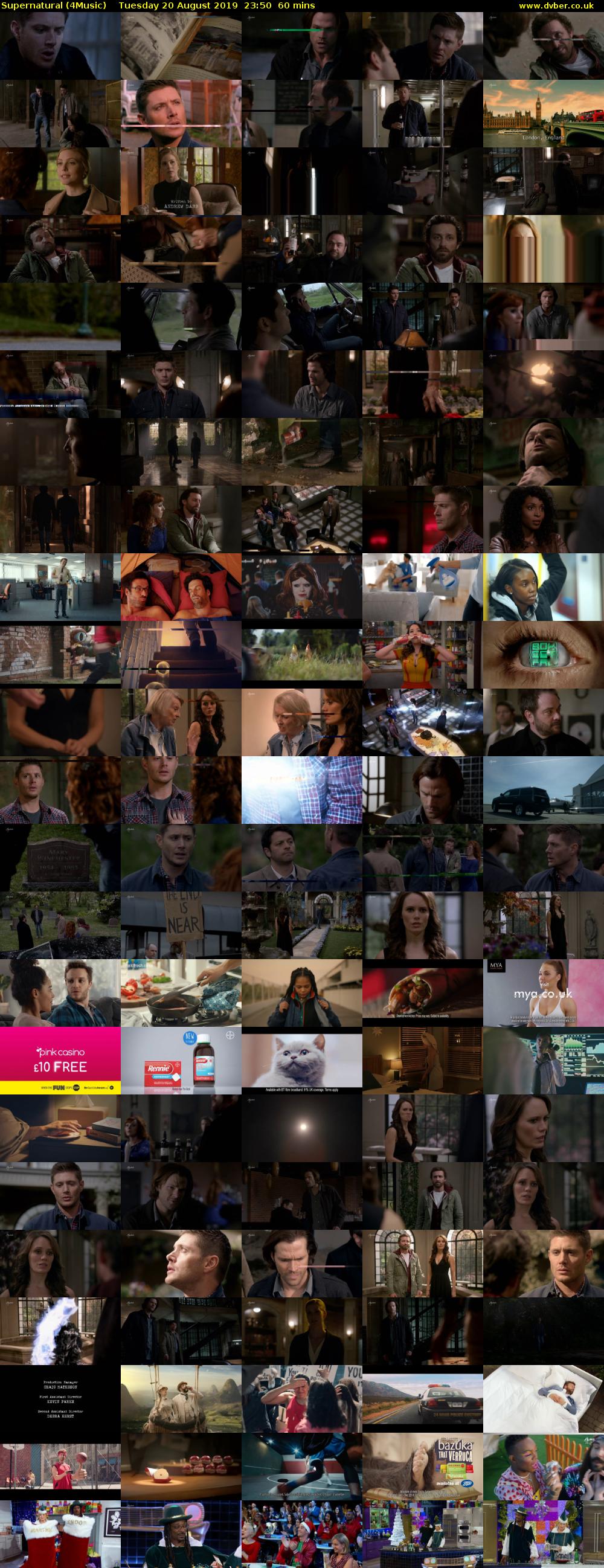 Supernatural (4Music) Tuesday 20 August 2019 23:50 - 00:50