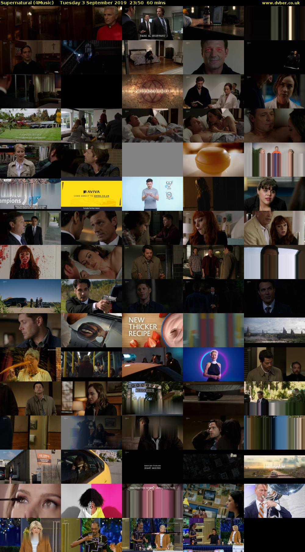 Supernatural (4Music) Tuesday 3 September 2019 23:50 - 00:50