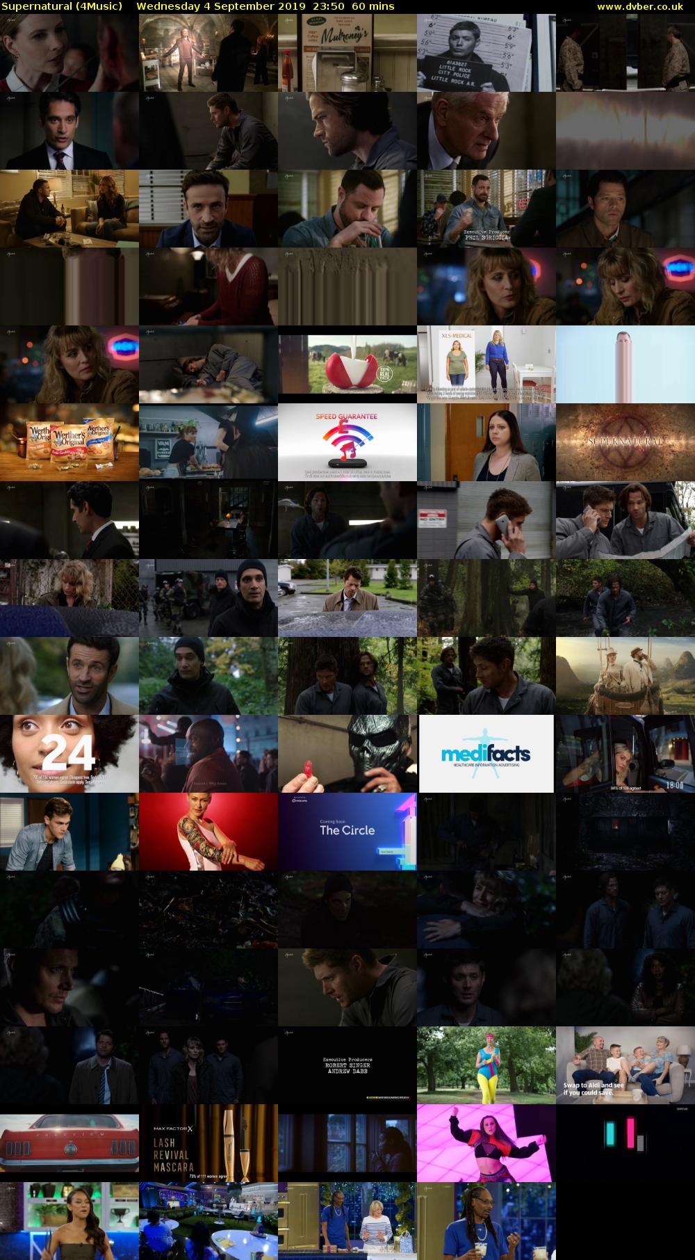 Supernatural (4Music) Wednesday 4 September 2019 23:50 - 00:50
