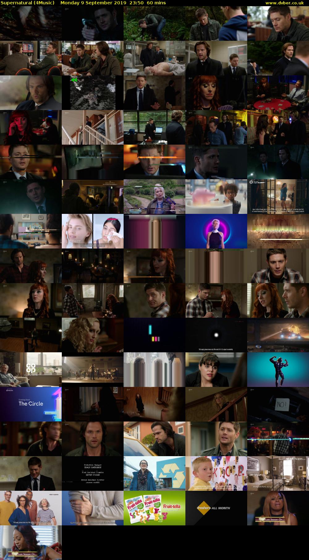 Supernatural (4Music) Monday 9 September 2019 23:50 - 00:50