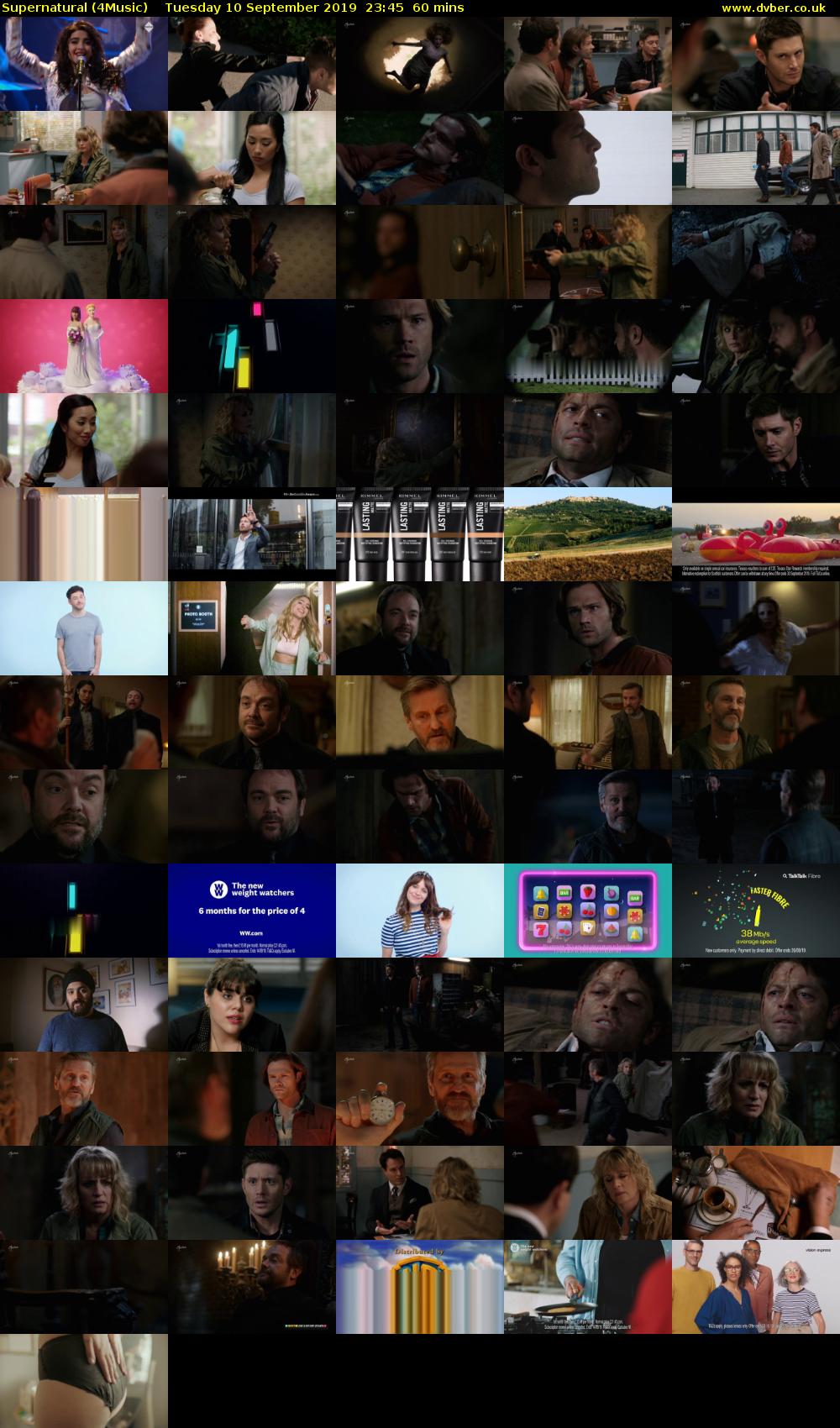Supernatural (4Music) Tuesday 10 September 2019 23:45 - 00:45