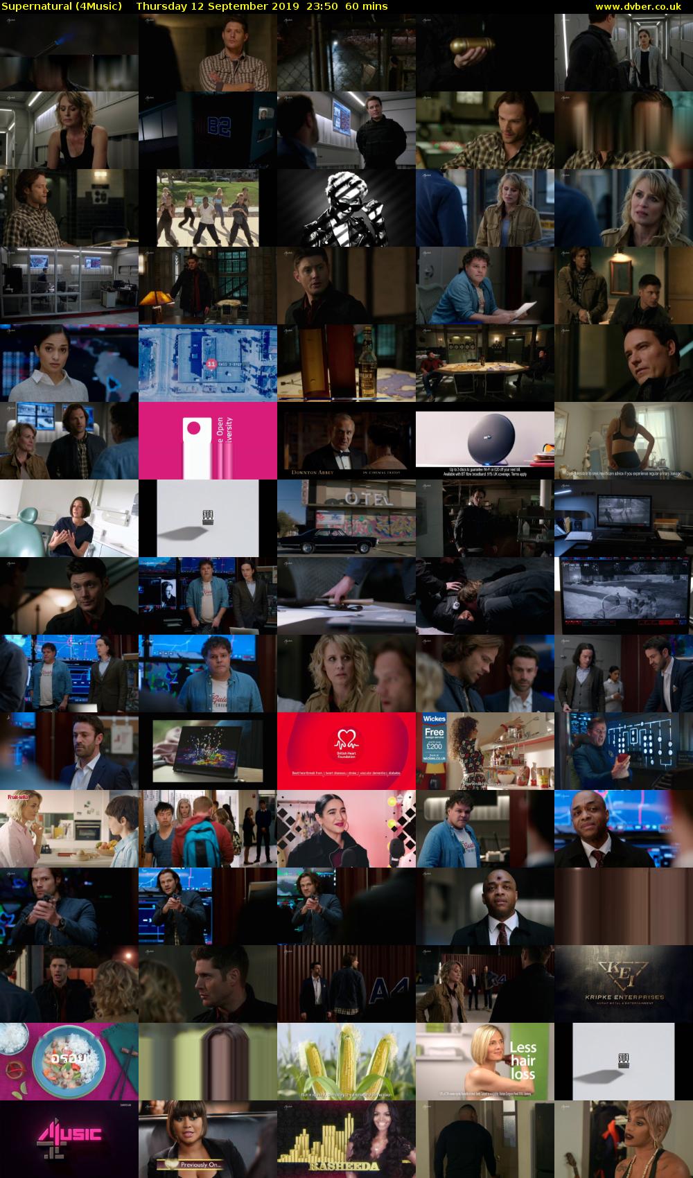 Supernatural (4Music) Thursday 12 September 2019 23:50 - 00:50