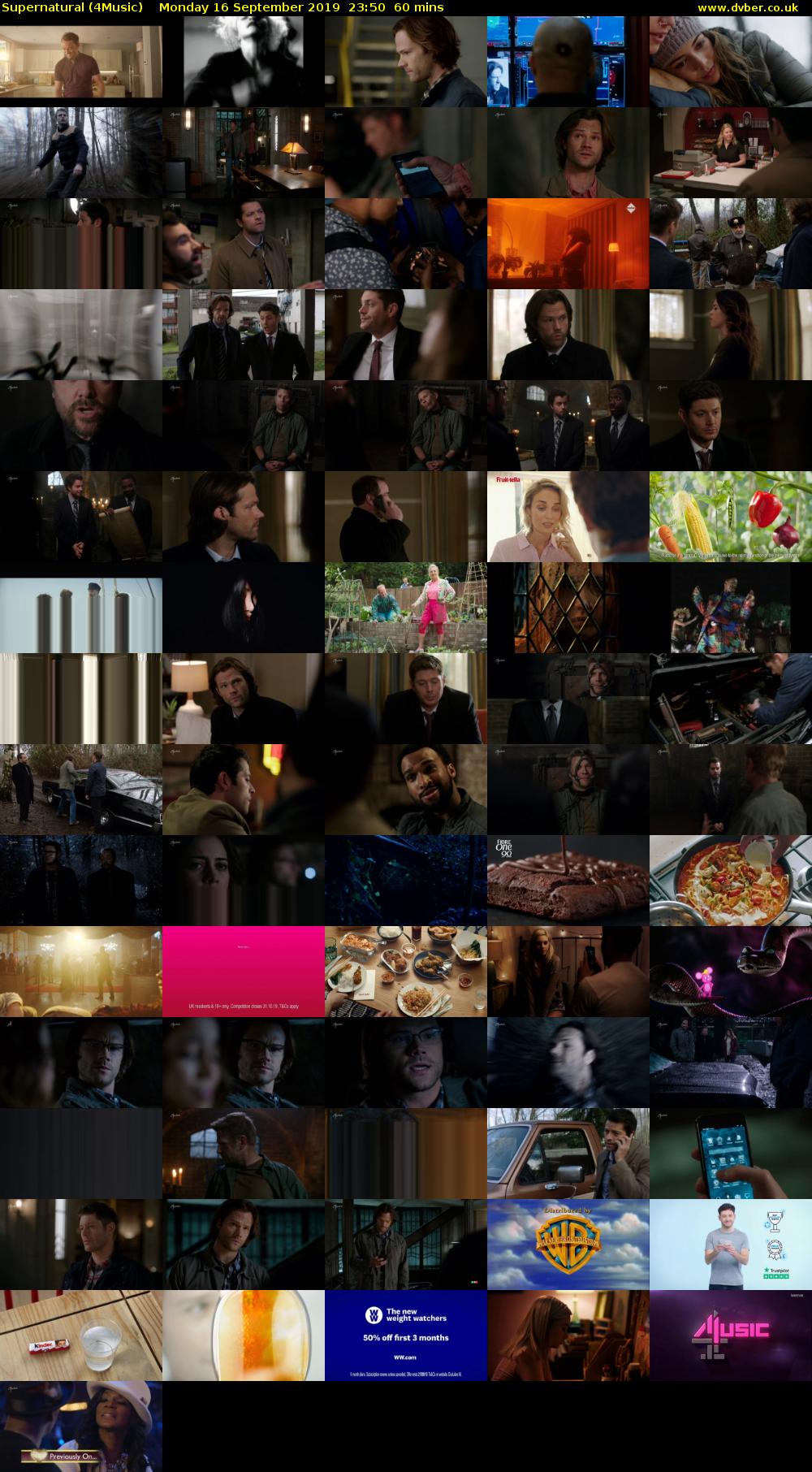 Supernatural (4Music) Monday 16 September 2019 23:50 - 00:50