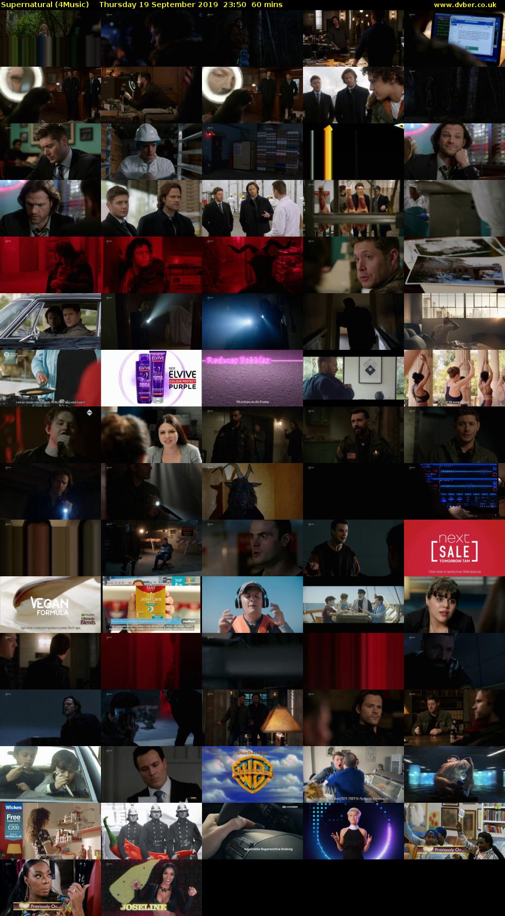Supernatural (4Music) Thursday 19 September 2019 23:50 - 00:50