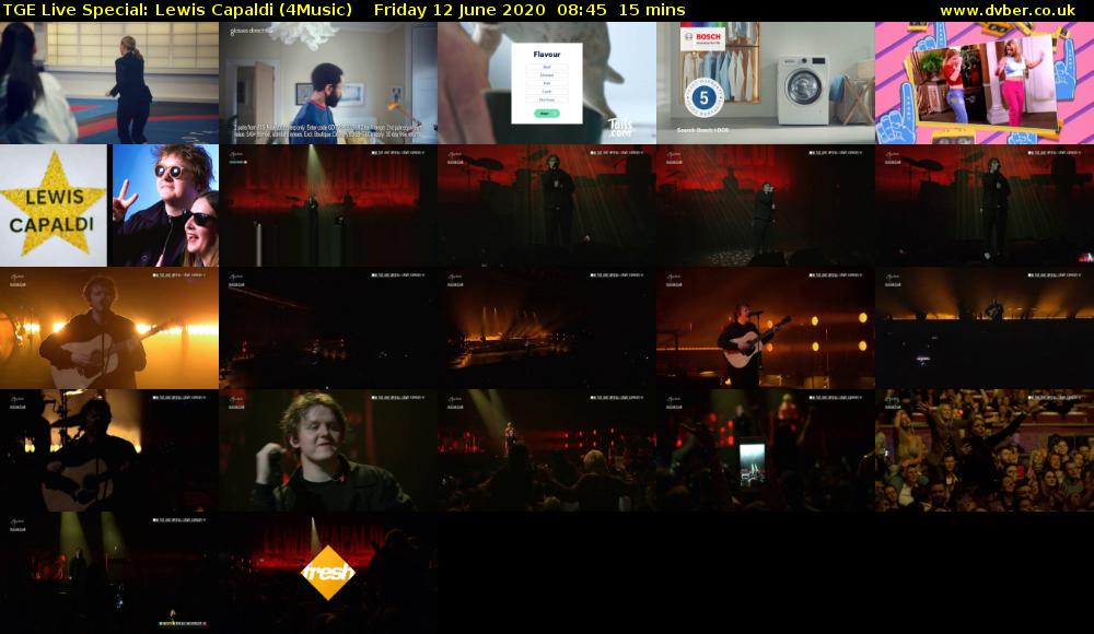 TGE Live Special: Lewis Capaldi (4Music) Friday 12 June 2020 08:45 - 09:00