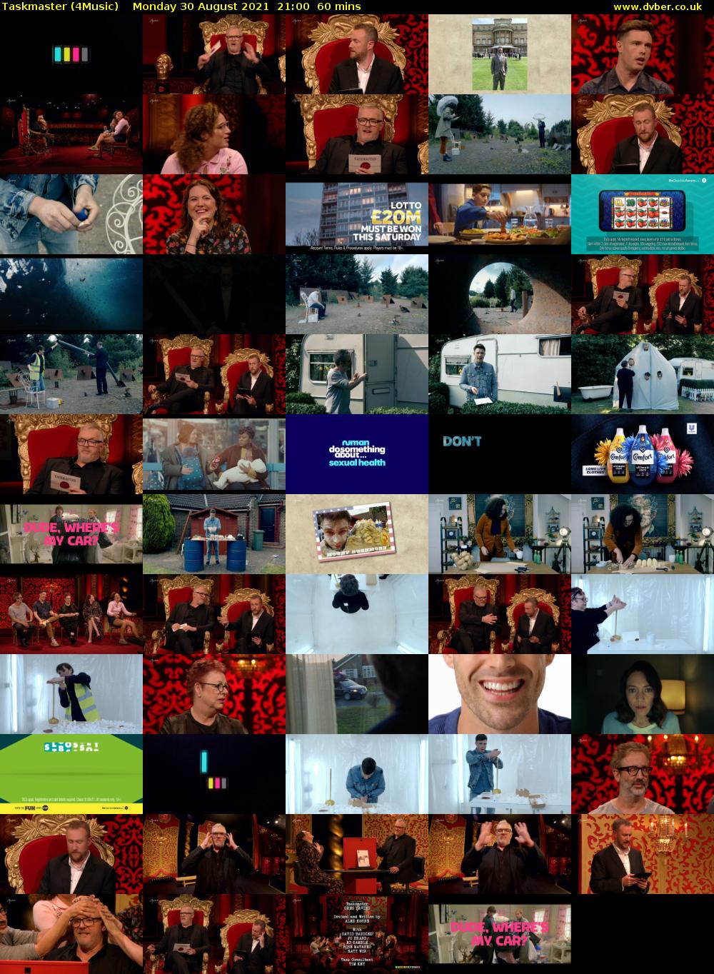 Taskmaster (4Music) Monday 30 August 2021 22:00 - 23:00