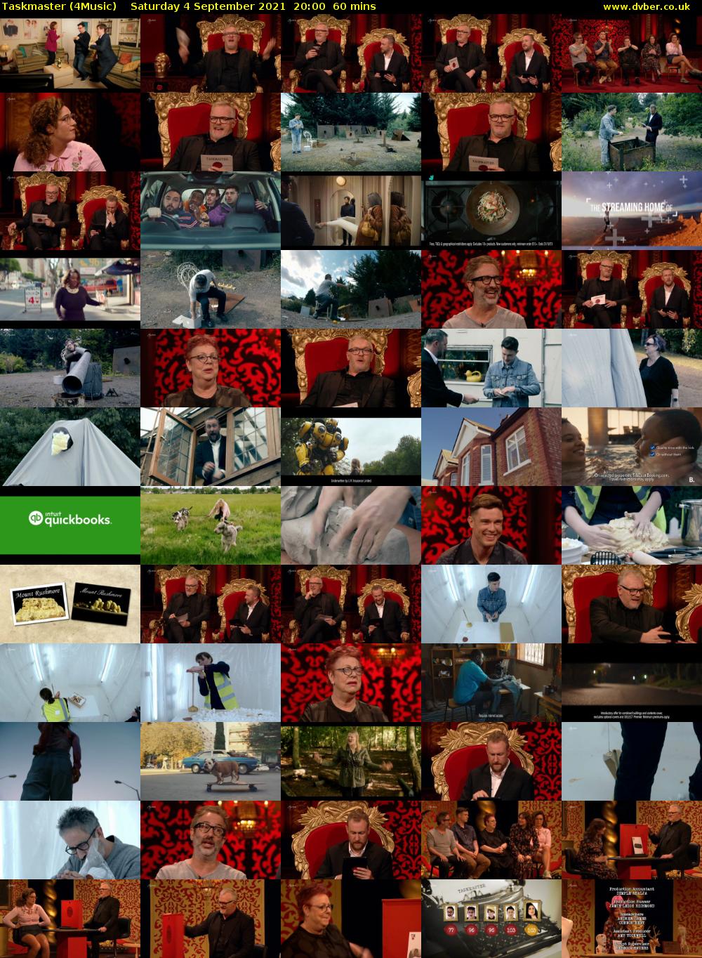 Taskmaster (4Music) Saturday 4 September 2021 21:00 - 22:00