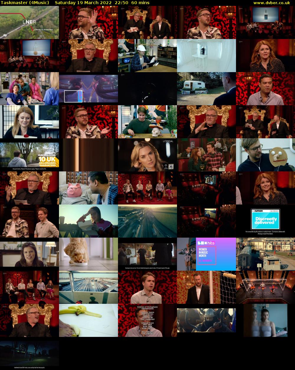 Taskmaster (4Music) Saturday 19 March 2022 22:50 - 23:50