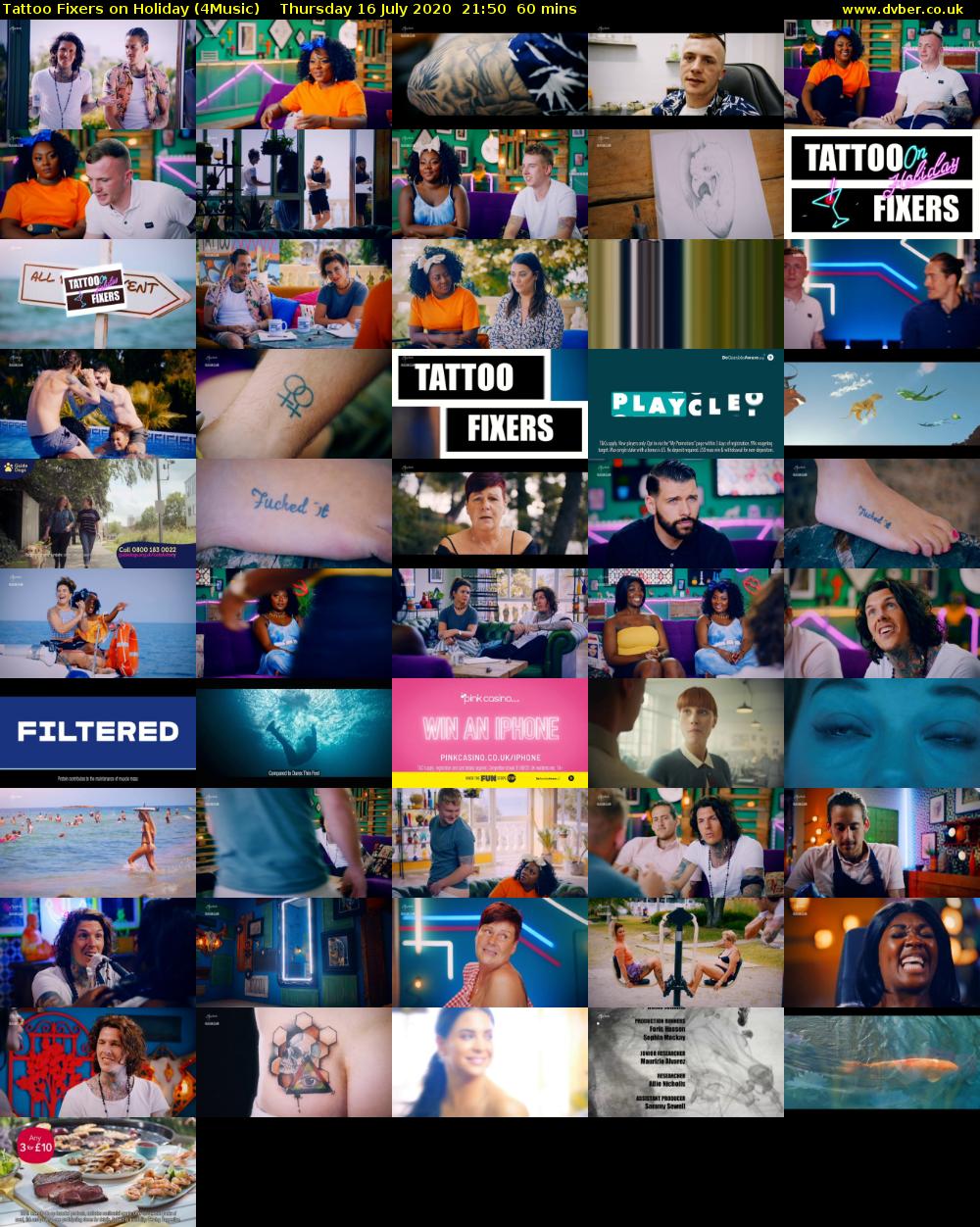 Tattoo Fixers on Holiday (4Music) Thursday 16 July 2020 21:50 - 22:50